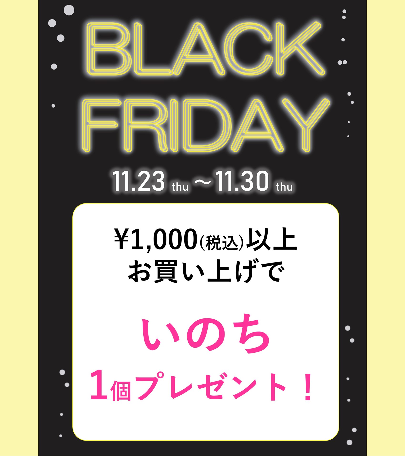 BLACK FRIDAY SALE【1Fラグノオアプリ】
