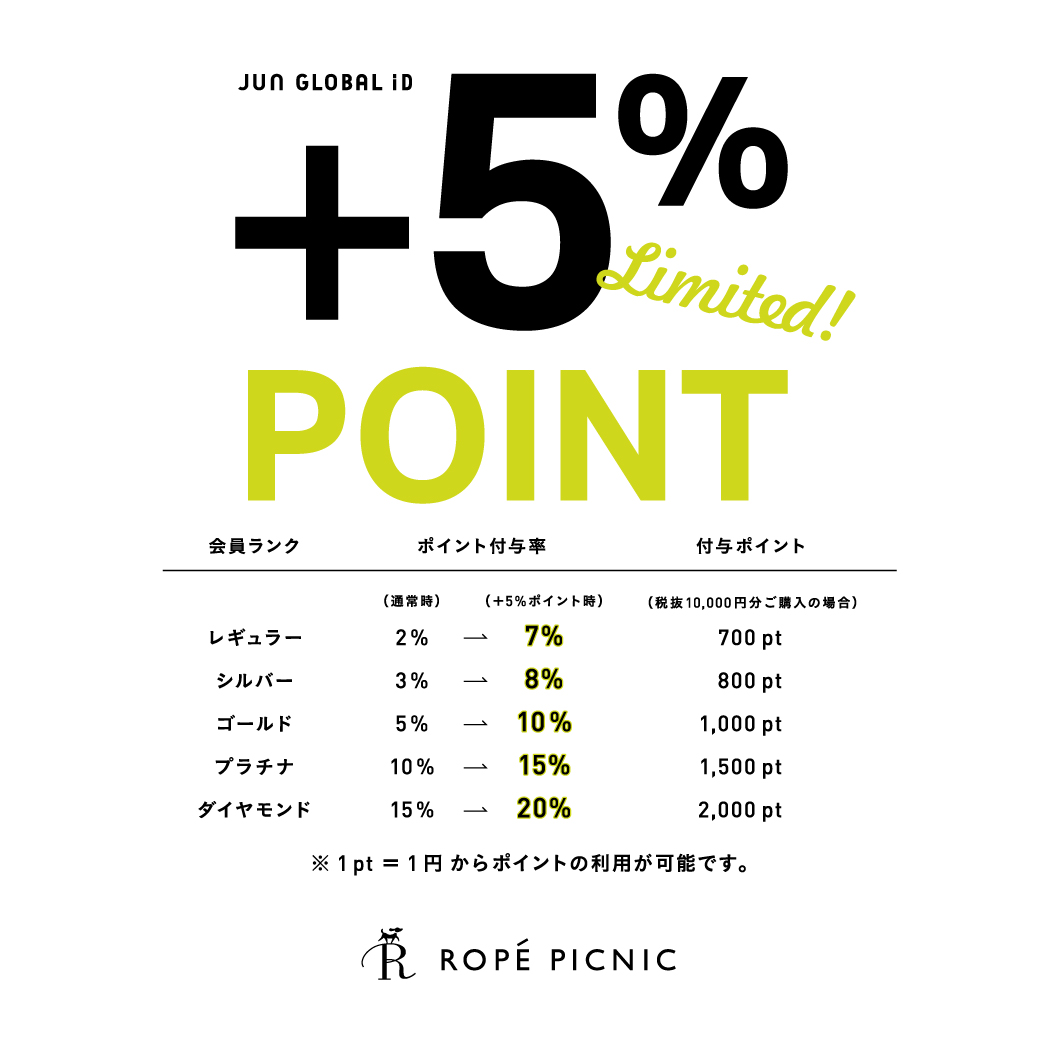 ≪終了≫+5% POINT UP CAMPAIGN‼（12/1-3）【2F・ロペピクニック】